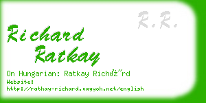 richard ratkay business card